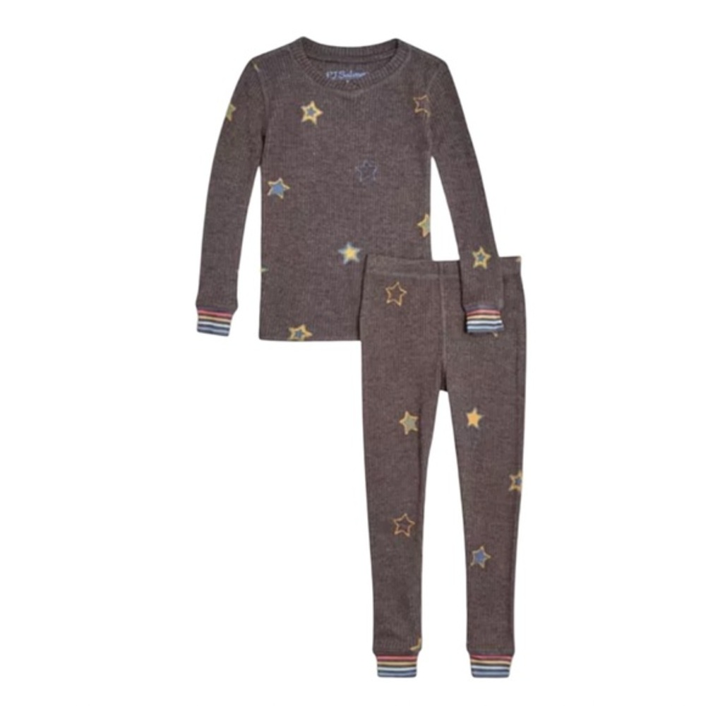 PJ SALVAGE KIDS STAR SHOW WAFFLE PAJAMA SET